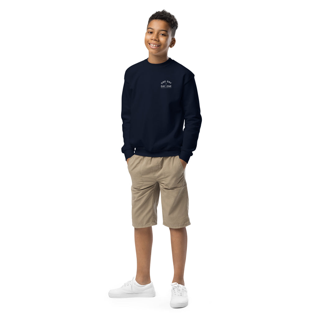 Youth One Day or Day One crewneck sweatshirt